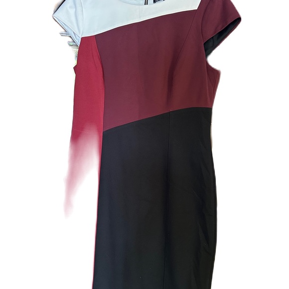 White-House Black Market Knee Length Dress With Zip Up Back. Size 8 - Picture 4 of 8